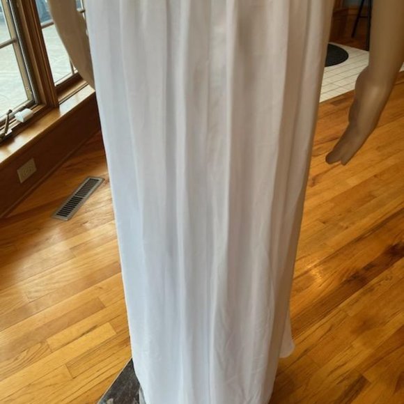 * Davids DB Studio Wh Chiffon Floor Strapless Bridal Gown Wedding Dress Size 22 - Picture 9 of 10
